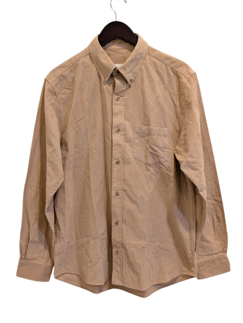 Octobre Editions Light Pink Clay Fine Corduroy Shirt Large L Beige Tan